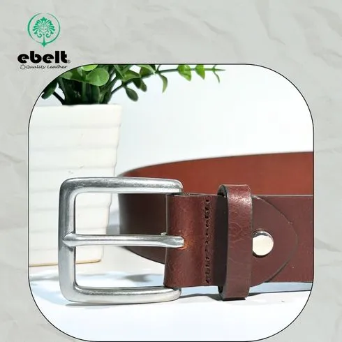 ［香港品牌 EBELT] EBC 300 銅扣頭層油蠟牛皮真皮皮帶 Solid Brass Buckle Top Grain Wax Cow Leather Belt 3.7cm