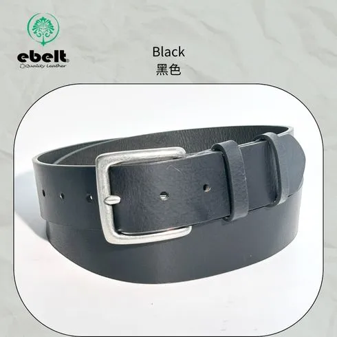 ［香港品牌 EBELT] EBC 300 銅扣頭層油蠟牛皮真皮皮帶 Solid Brass Buckle Top Grain Wax Cow Leather Belt 3.7cm