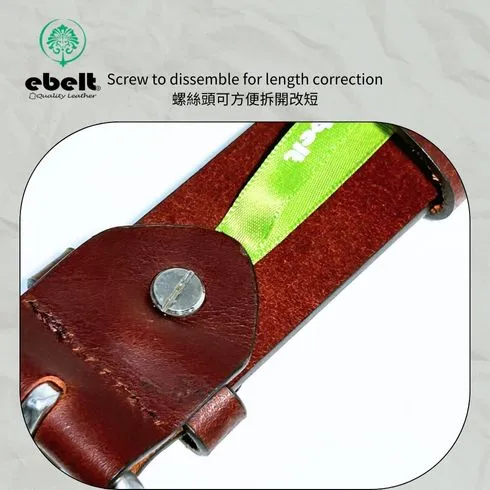 ［香港品牌 EBELT] EBC 300 銅扣頭層油蠟牛皮真皮皮帶 Solid Brass Buckle Top Grain Wax Cow Leather Belt 3.7cm