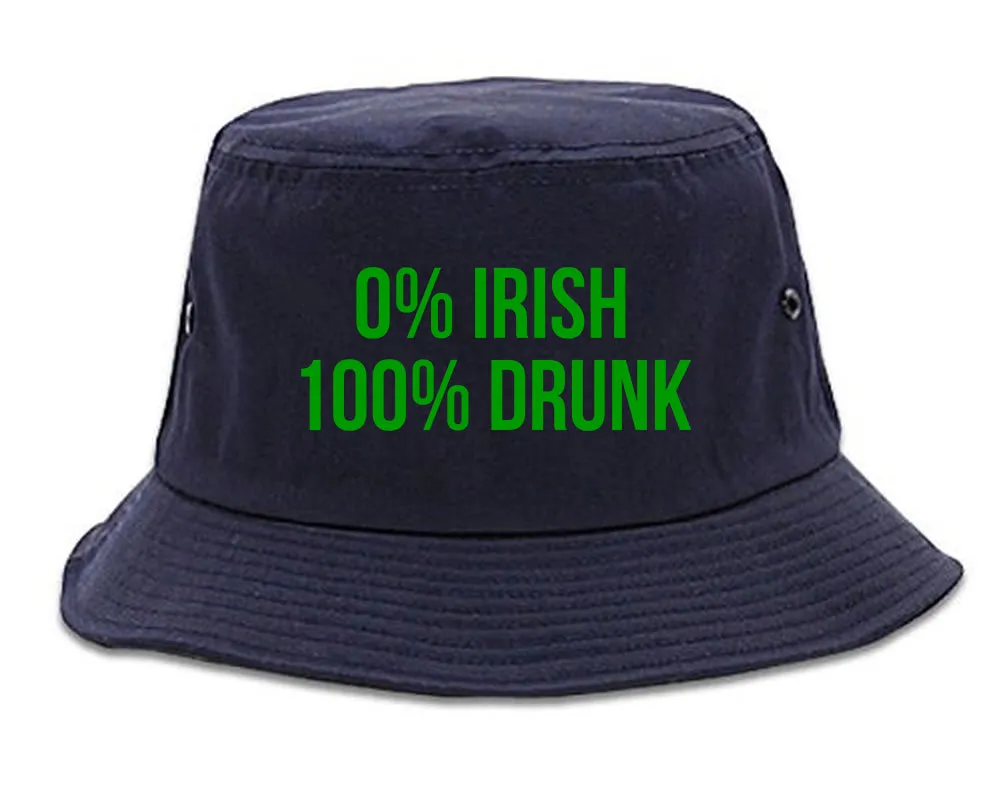 0% Irish 100% Drunk Funny St Patricks Day Mens Bucket Hat