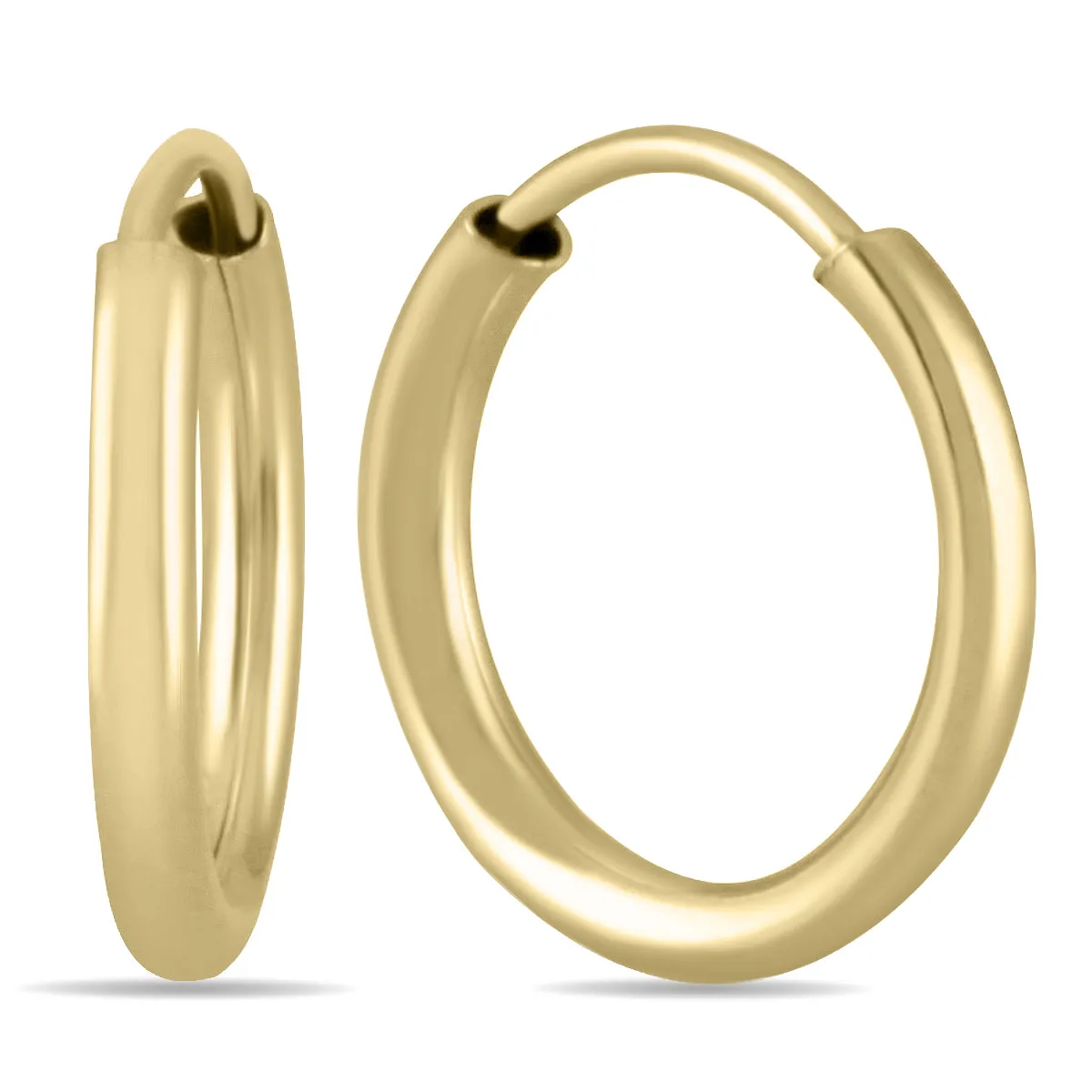 10MM Hoop Earrings in 14k Yellow Gold