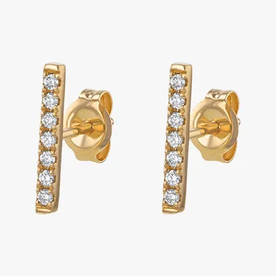 14K H-I/SI Diamond Line earring