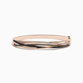 14K Rose Gold Black, Espresso and White Diamond Bangle