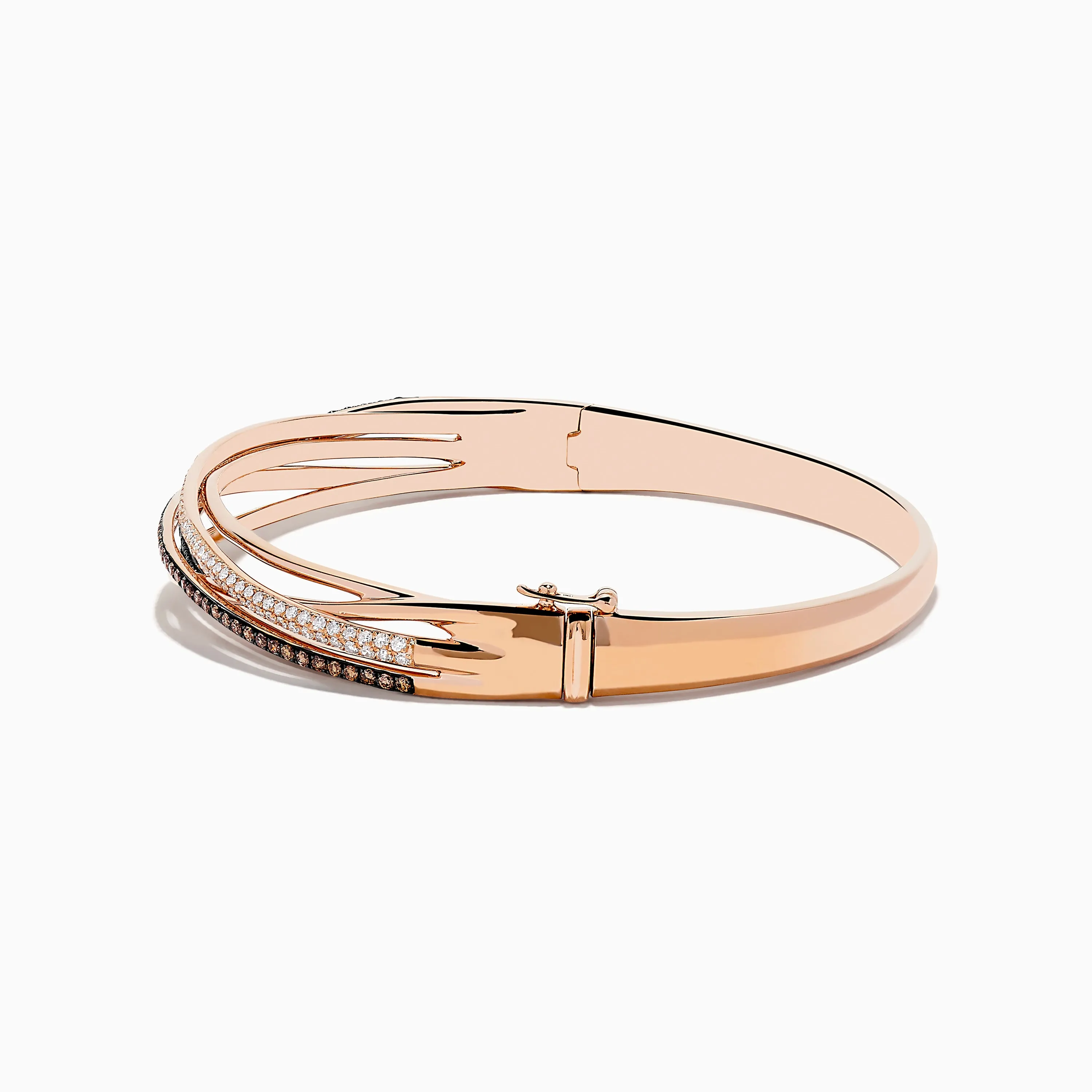 14K Rose Gold Black, Espresso and White Diamond Bangle