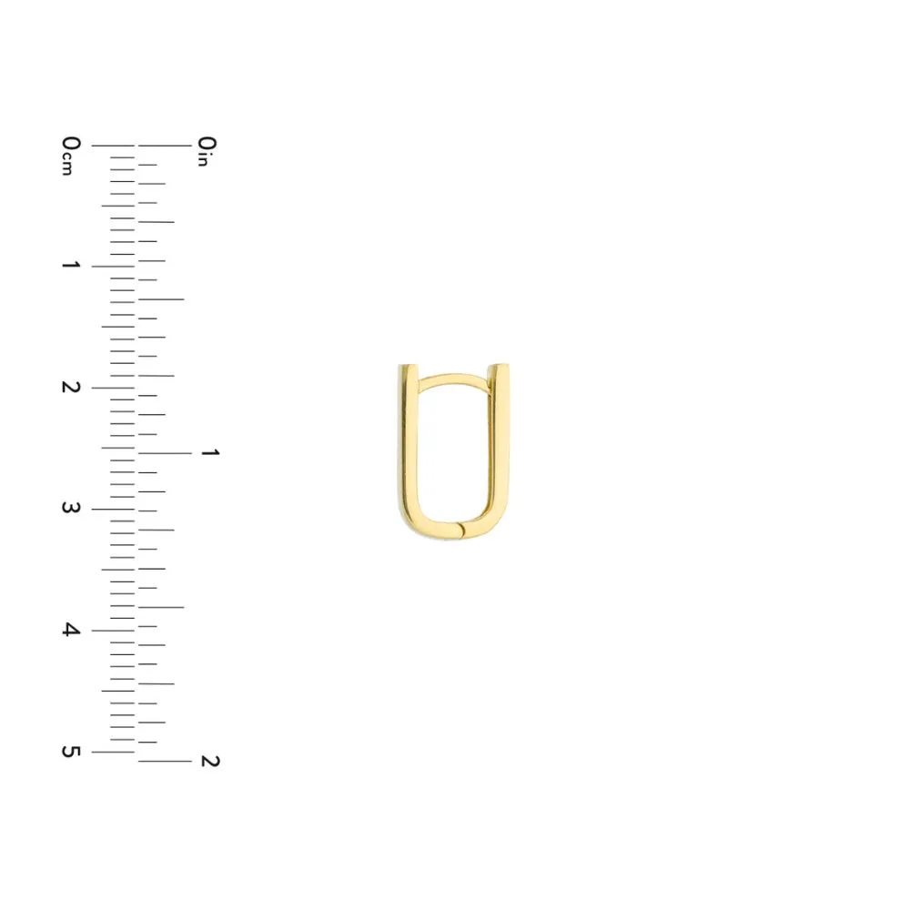 14k Thin Paper Clip Hoop Earring