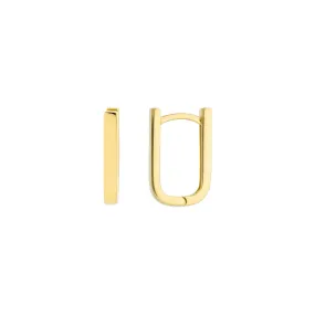 14k Thin Paper Clip Hoop Earring