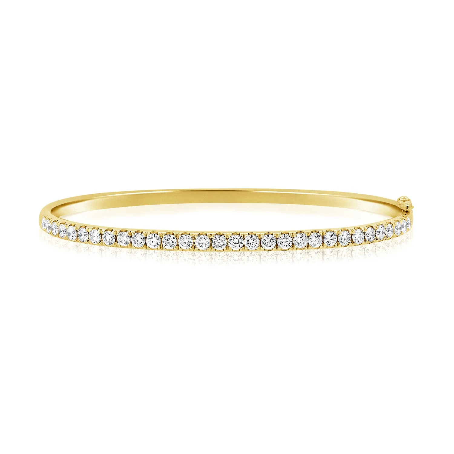 14k White Gold Diamond Bangle