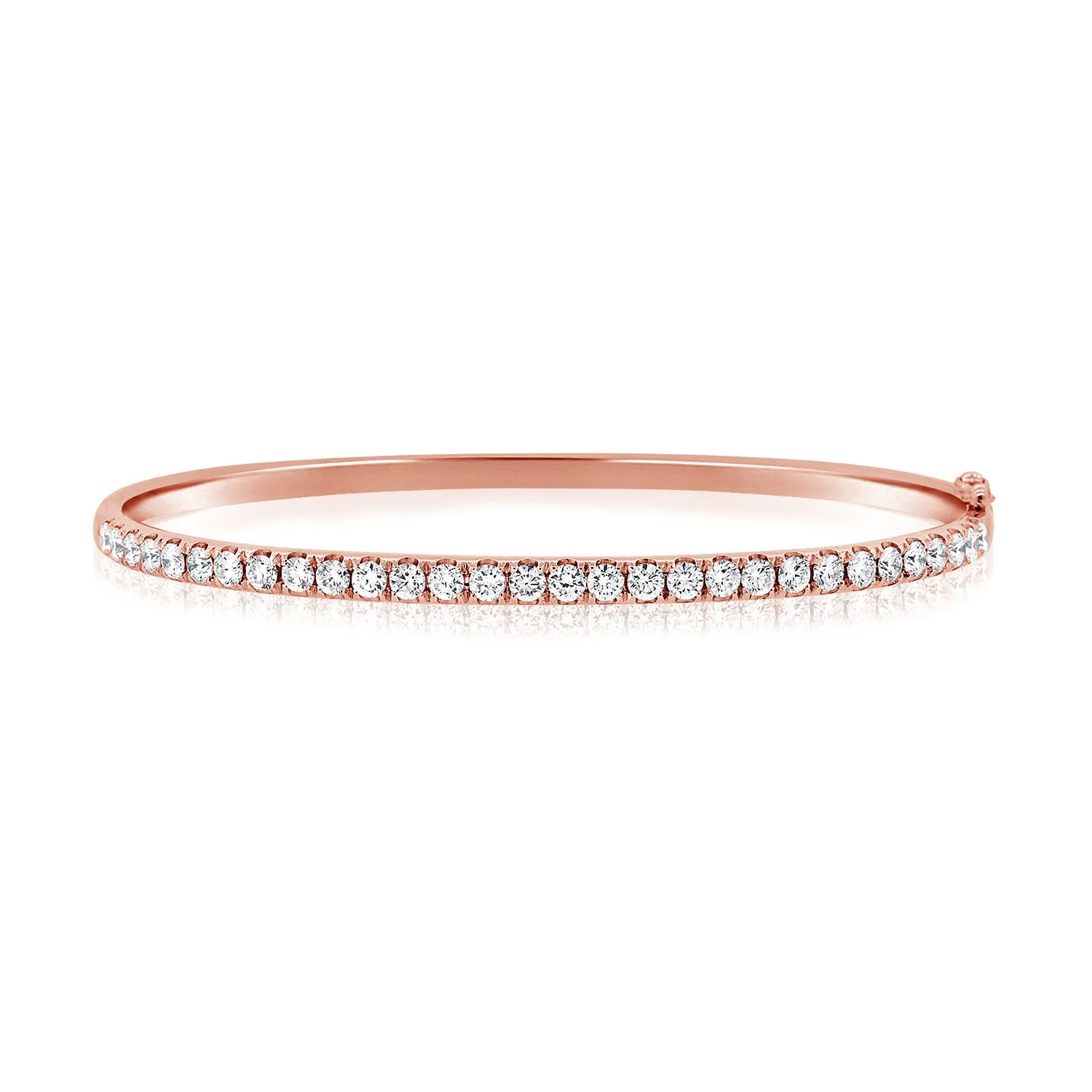 14k White Gold Diamond Bangle