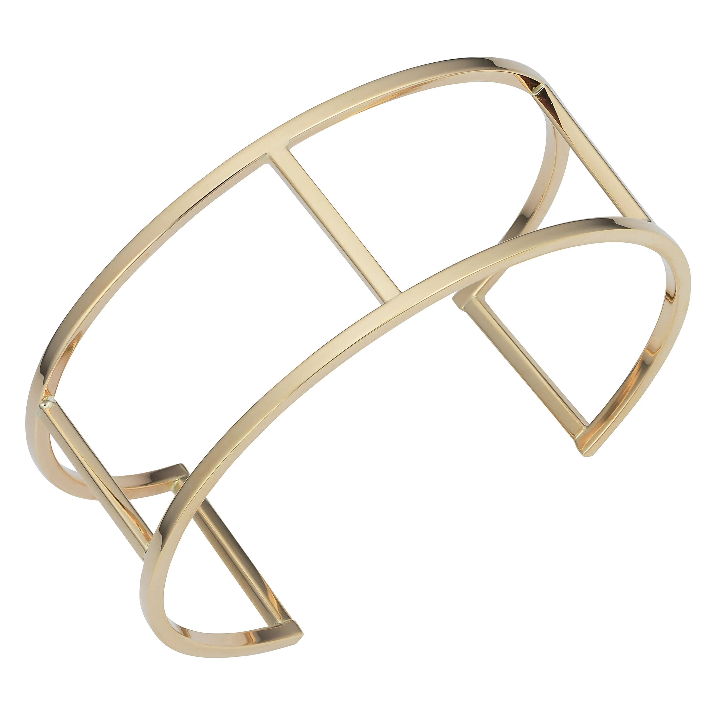 14k Yellow Gold Bar Women's Cuff Bracelet, 7.5"