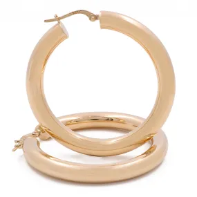 14K Yellow Gold Fashion Hoop Earrings