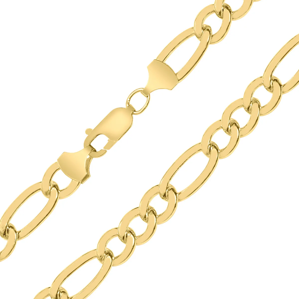 14K Yellow Gold Filled 7.8MM Figaro Bracelet with Lobster Clasp