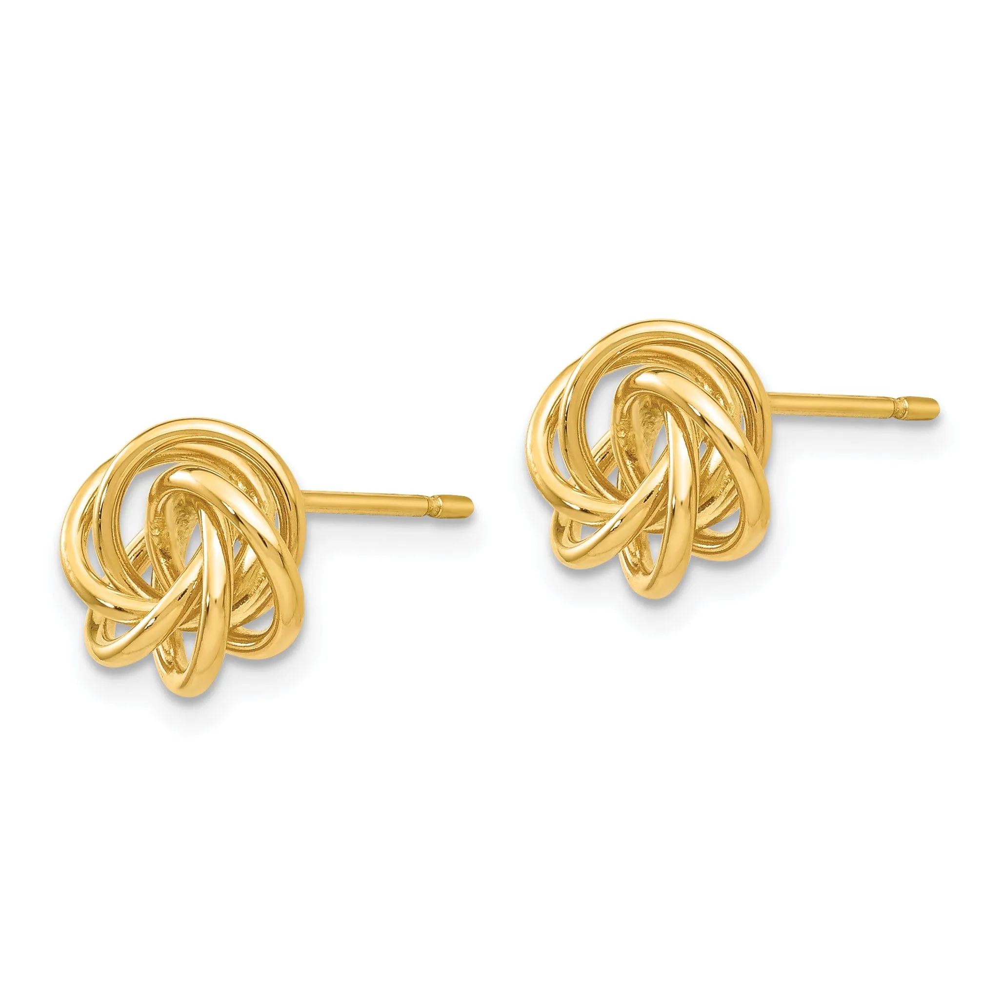 14k Yellow Gold Polished Love Knot Post Earrings