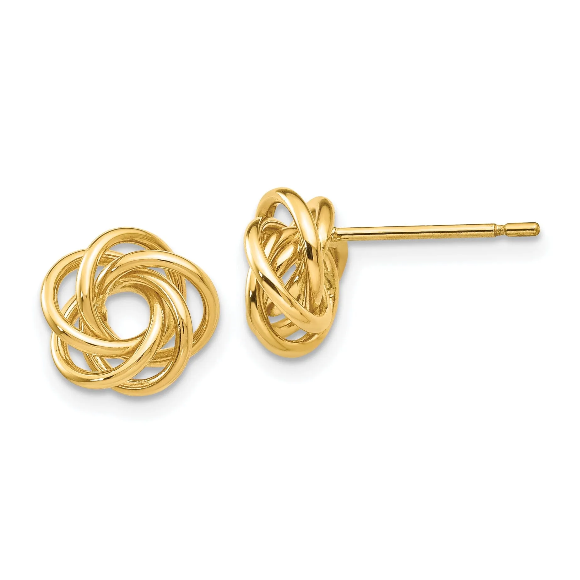 14k Yellow Gold Polished Love Knot Post Earrings