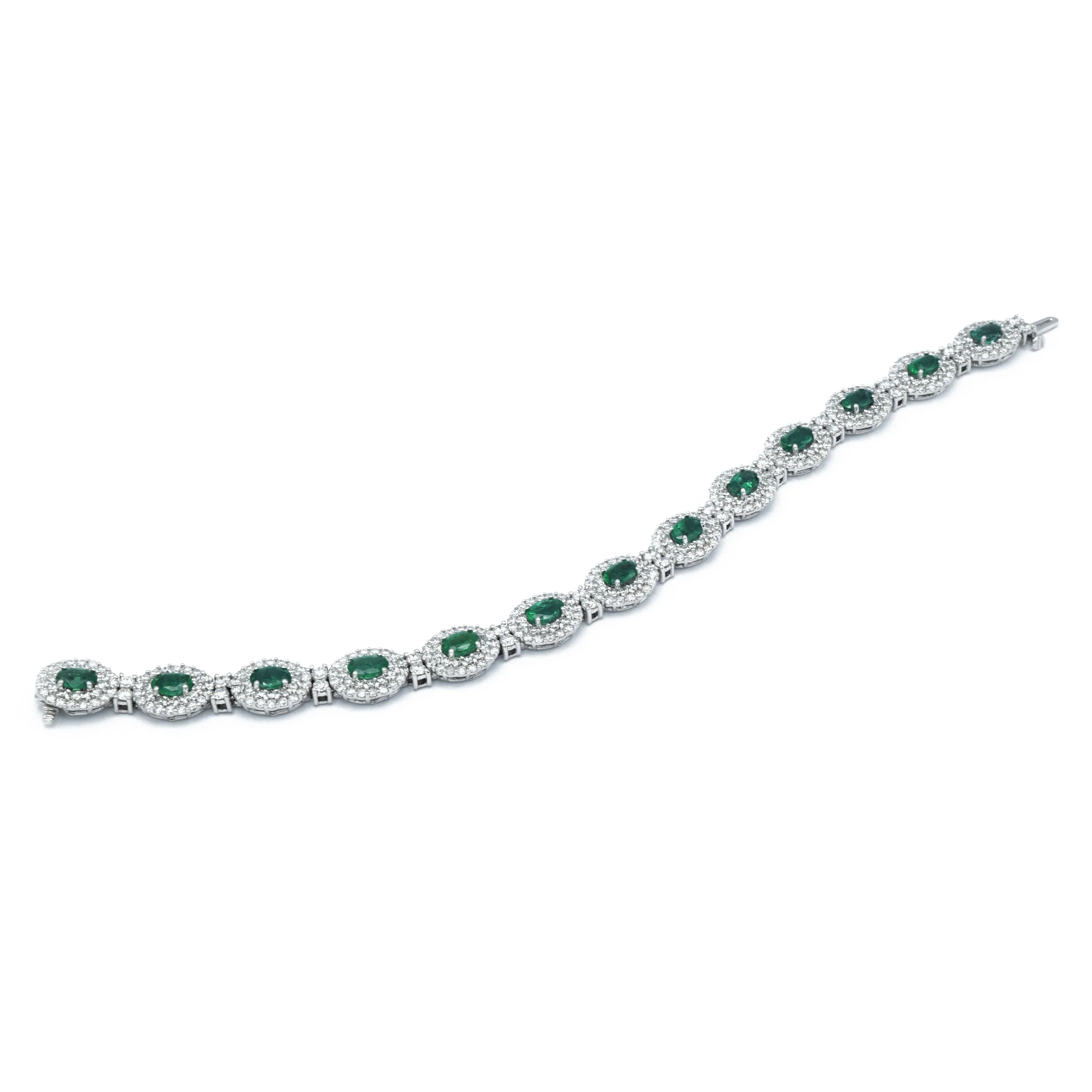 14KT White Gold Emerald Bracelet