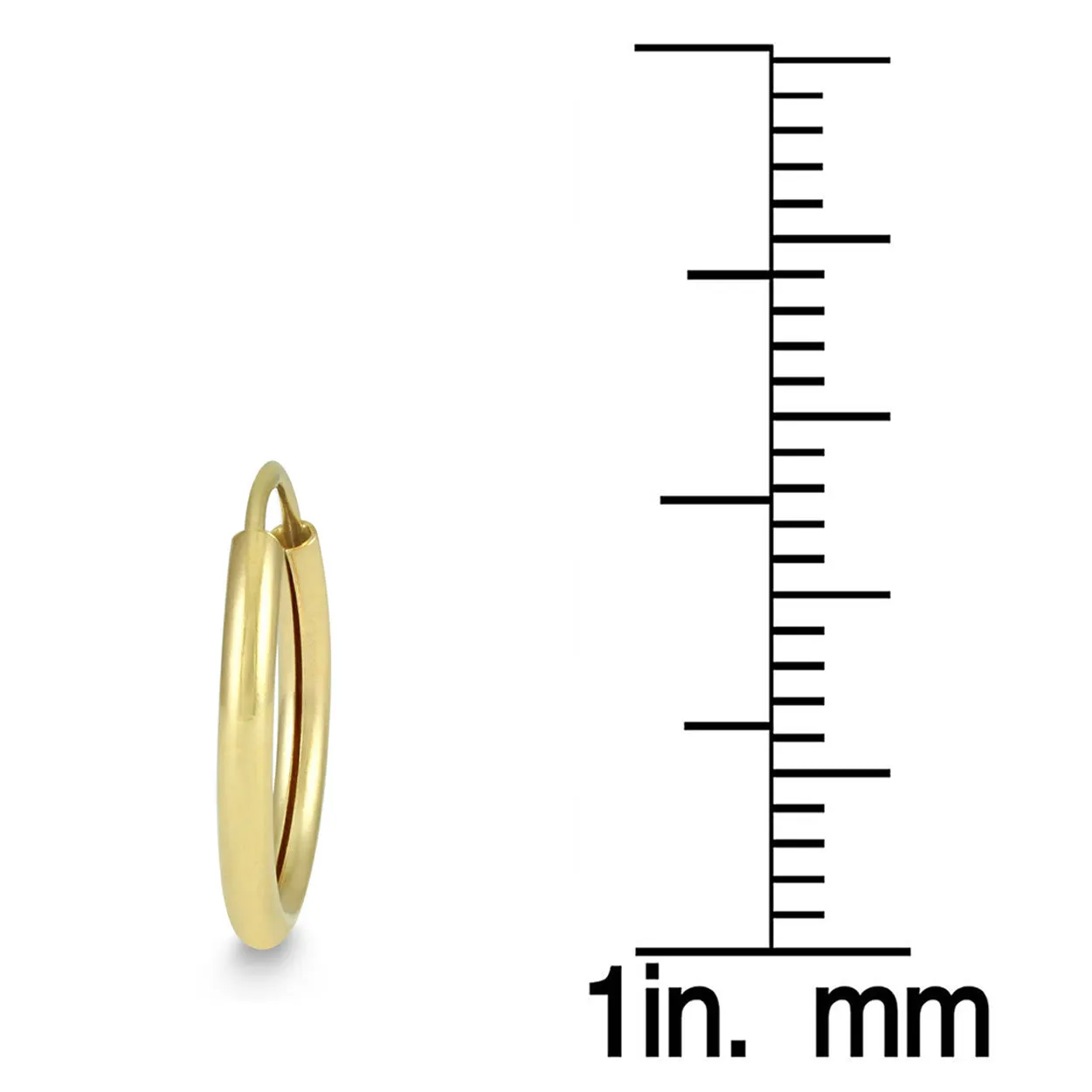 14MM Hoop Endless Earrings 14k Yellow Gold