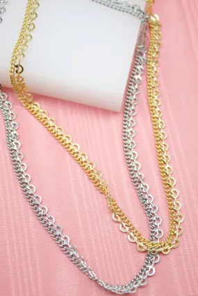 18K Gold Filled Designed Curb Choker Chain (G32)