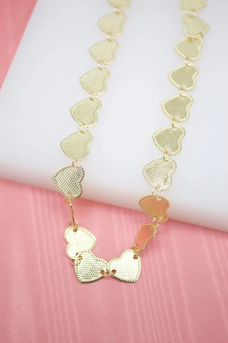 18K Gold Filled Heart Choker (G38)