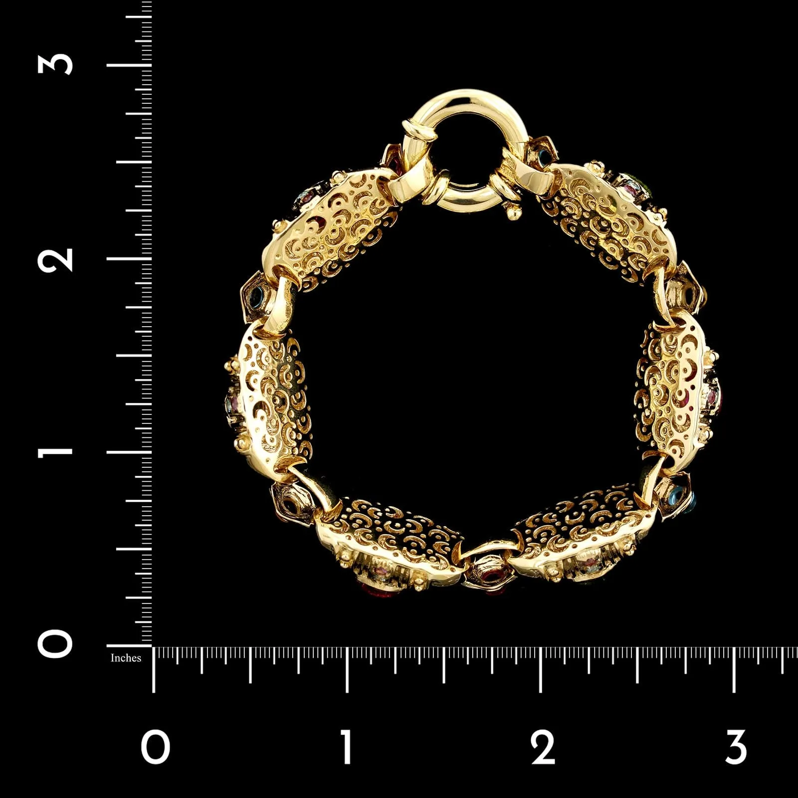 18K Yellow Gold Estate Gem-set Bracelet