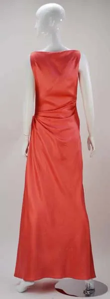 1970s Bill Blass Coral Evening Gown