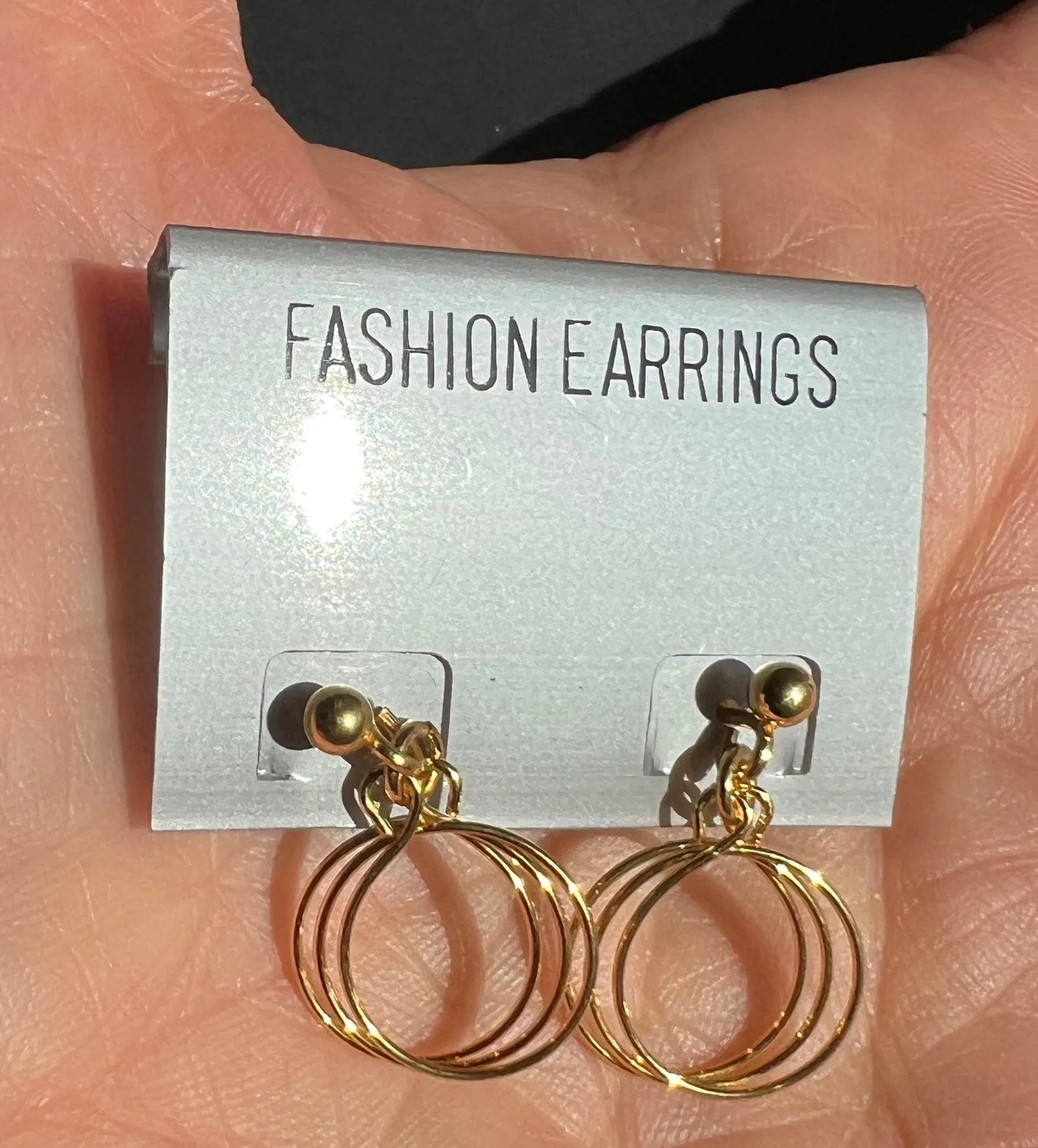 1980s Multi Hoop Earrings - 3.5cm, 2.2cm, 1.5cm wide.