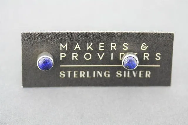 4mm silver stud - lapis