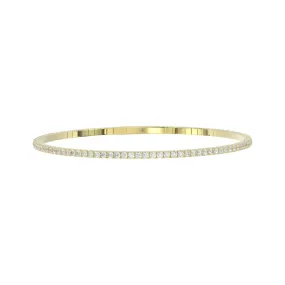 5.32 Carat Round Diamond Flexible Bangle | 14K Yellow Gold