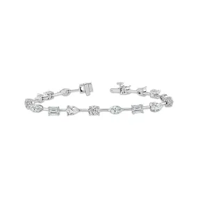 7 3/4 Ctw Multi Stone Lab Grown Diamond Bracelet in 14 Karat White Gold