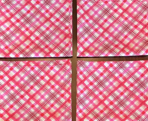 82" Coral Plaid Table Runner and Napkins (Set of 4 or 6)