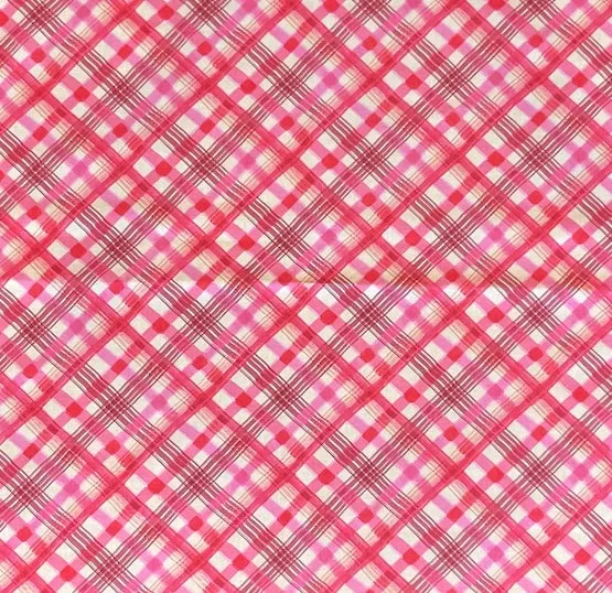 82" Coral Plaid Table Runner and Napkins (Set of 4 or 6)