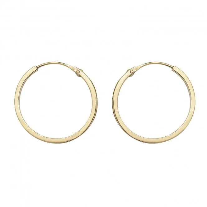 9ct Yellow Gold 14mm Sleepers Earrings ES150