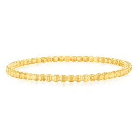 9ct Yellow Gold 4mm Bubble 65mm Bangle