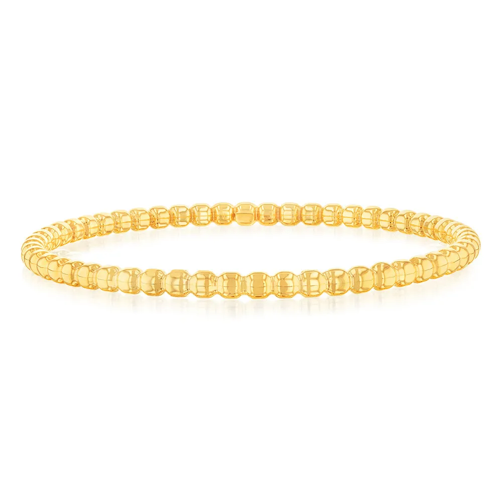 9ct Yellow Gold 4mm Bubble 65mm Bangle