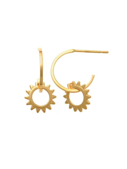 9ct Yellow Gold Sun Earrings PT46478