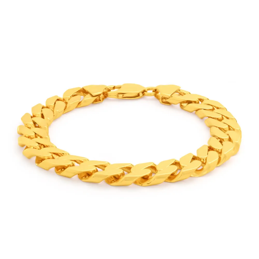 9ct Yellow Solid Gold Divine Curb Bracelet