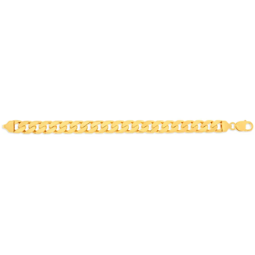 9ct Yellow Solid Gold Divine Curb Bracelet