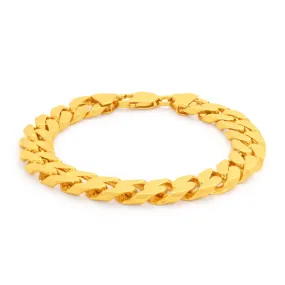 9ct Yellow Solid Gold Divine Curb Bracelet