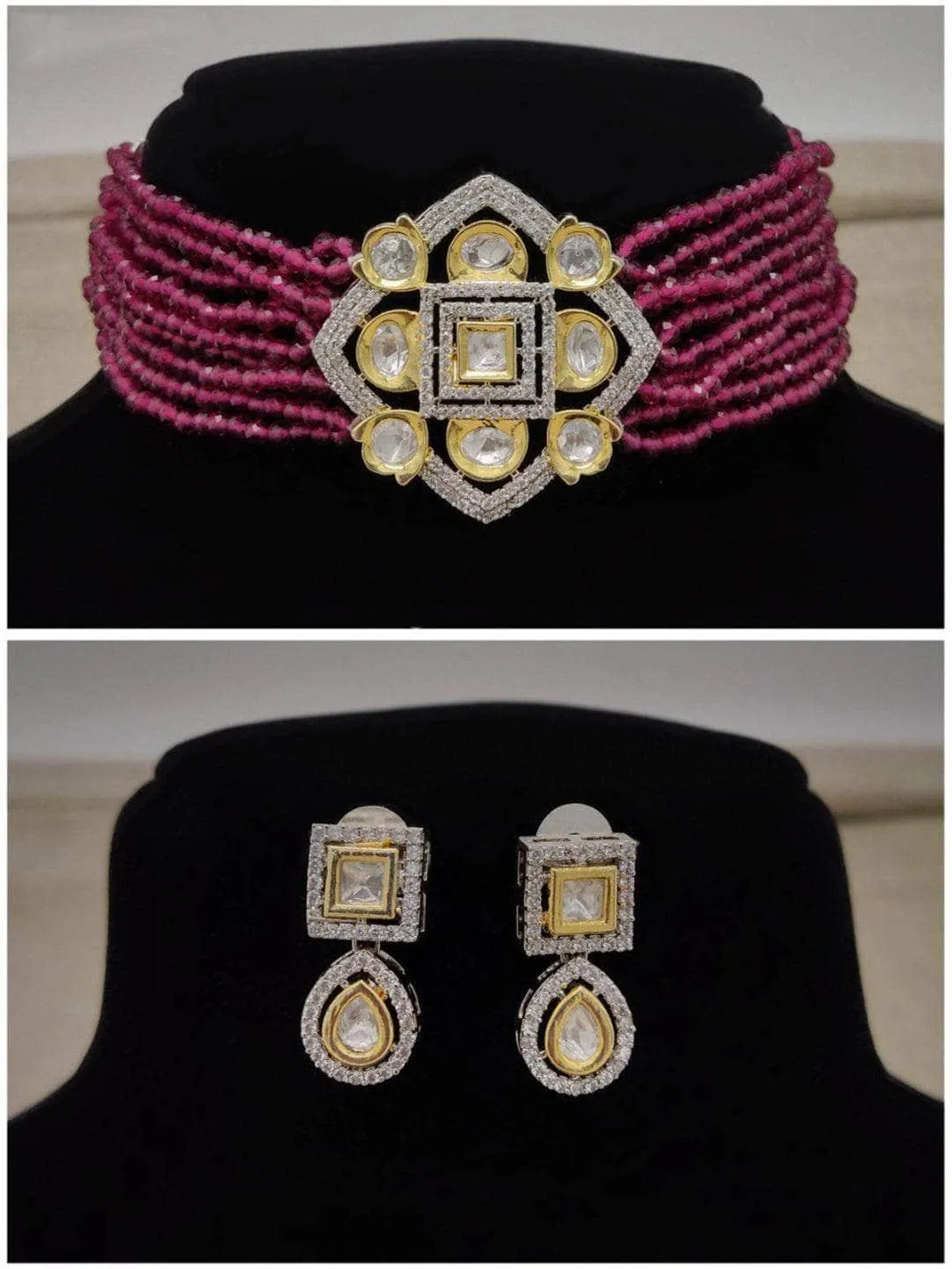 Ad Stone Choker Necklace Set