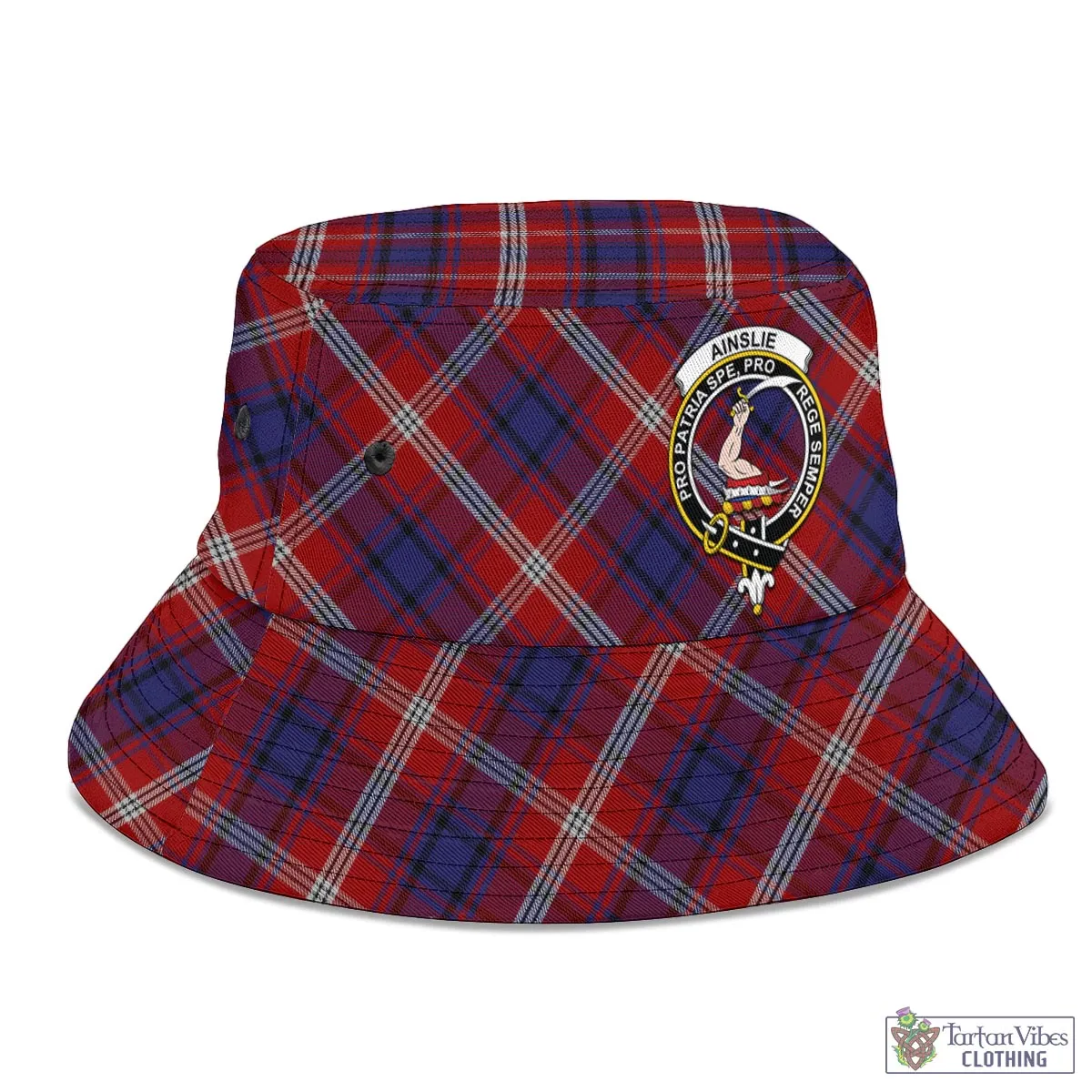 Ainslie Tartan Bucket Hat with Family Crest