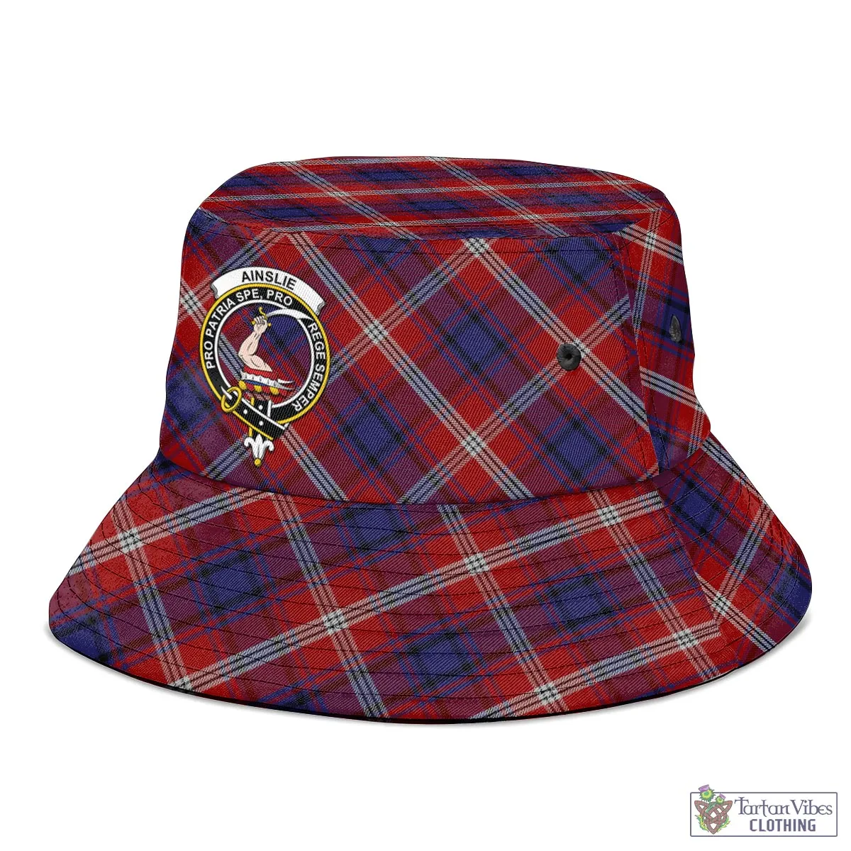 Ainslie Tartan Bucket Hat with Family Crest