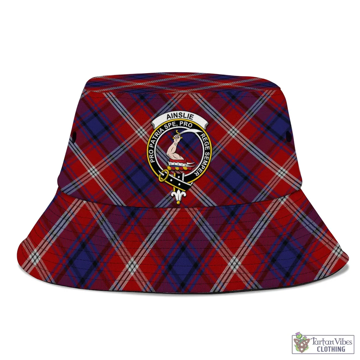 Ainslie Tartan Bucket Hat with Family Crest