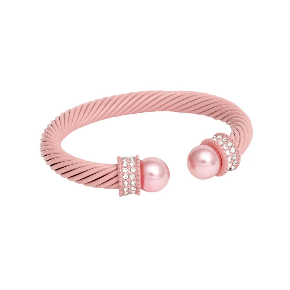 AKA Thick Pink Cable Classic Bangle Bracelet