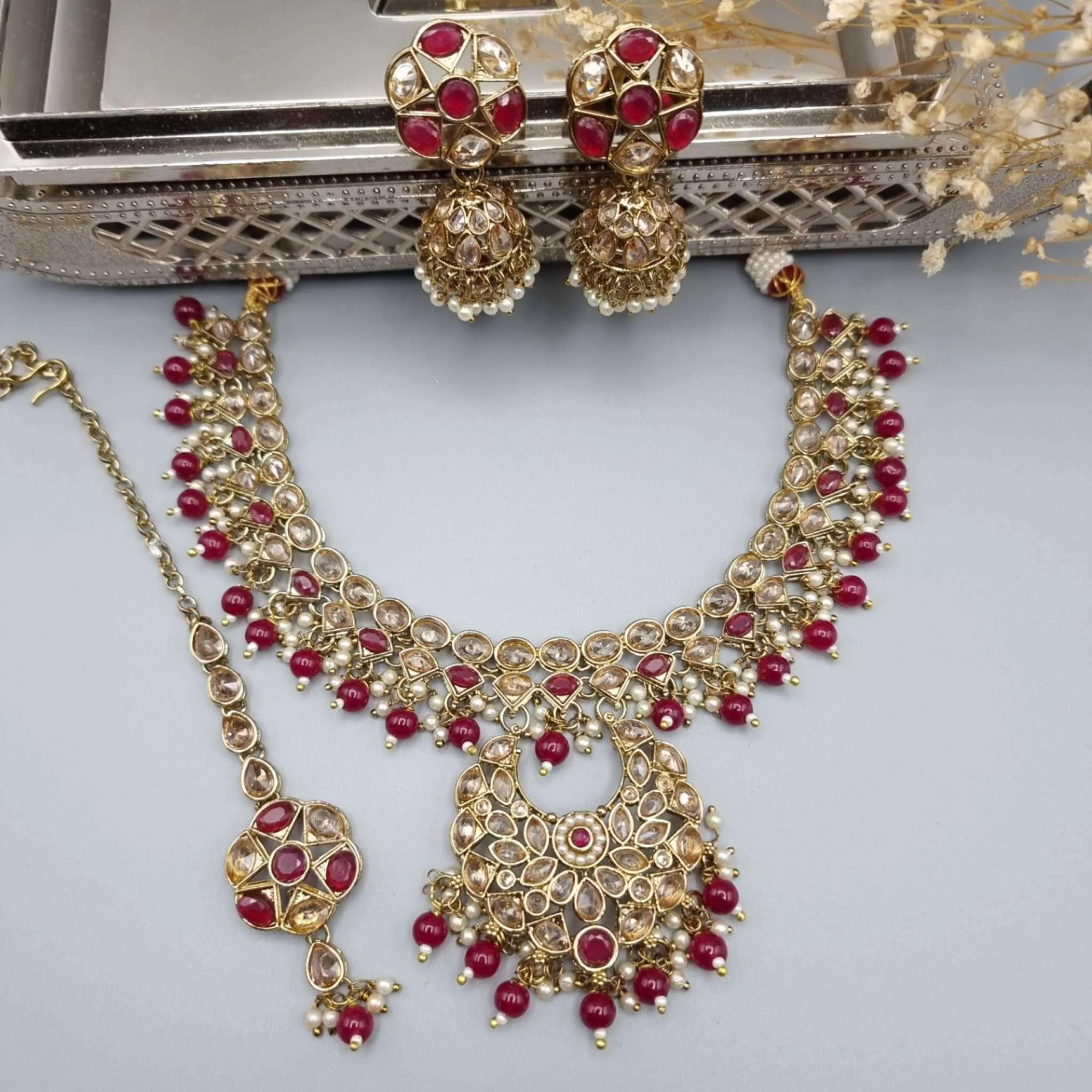 Akila Polki Bridal Choker Set