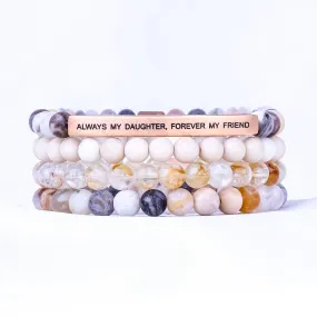 ALWAYS MY DAUGHTER 4 BRACELET GIFT SET - BAMBOO