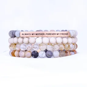 ALWAYS MY MOTHER 4 BRACELET GIFT SET - BAMBOO