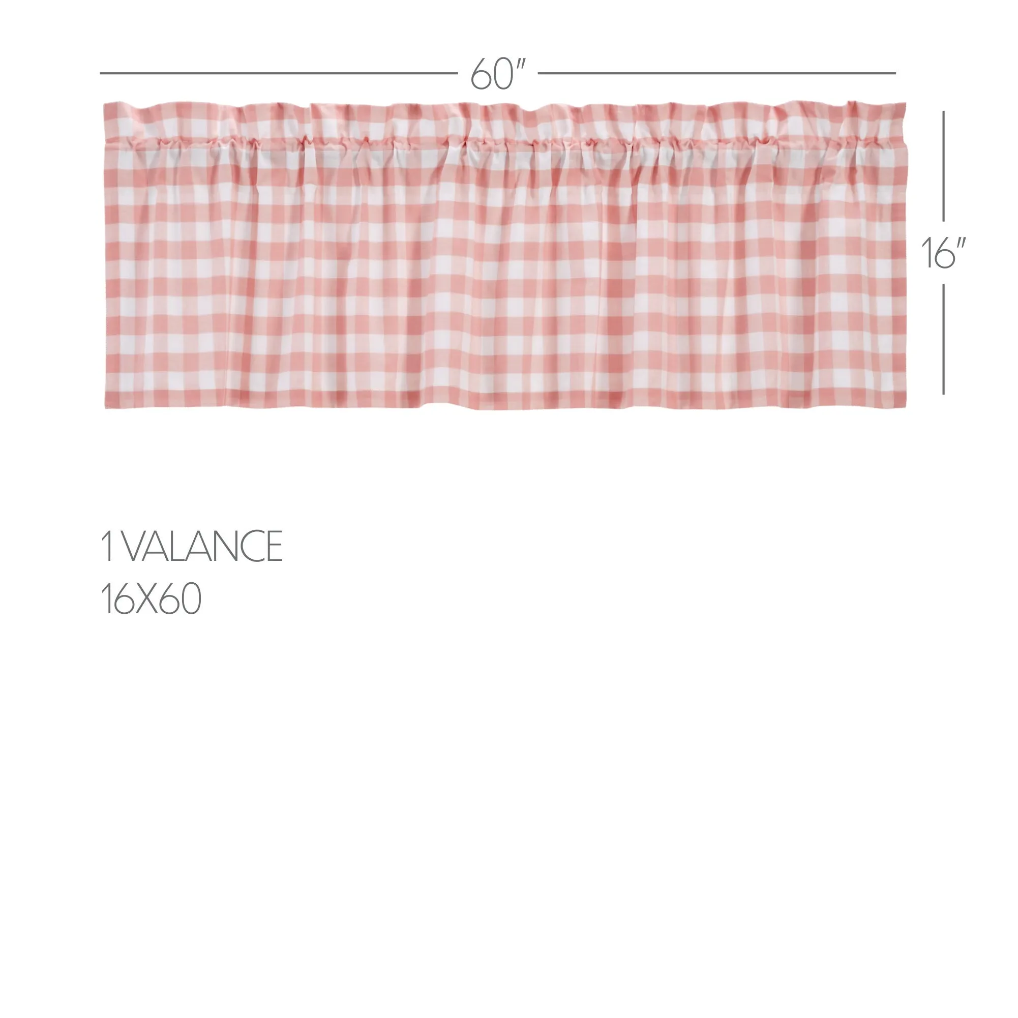 Annie Buffalo Coral Check Valance 16x60