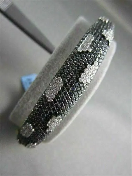 ANTIQUE 18KT ALLIGATOR DESIGN 4.43CT DIAMOND BLACK AND WHITE GOLD BANGLE