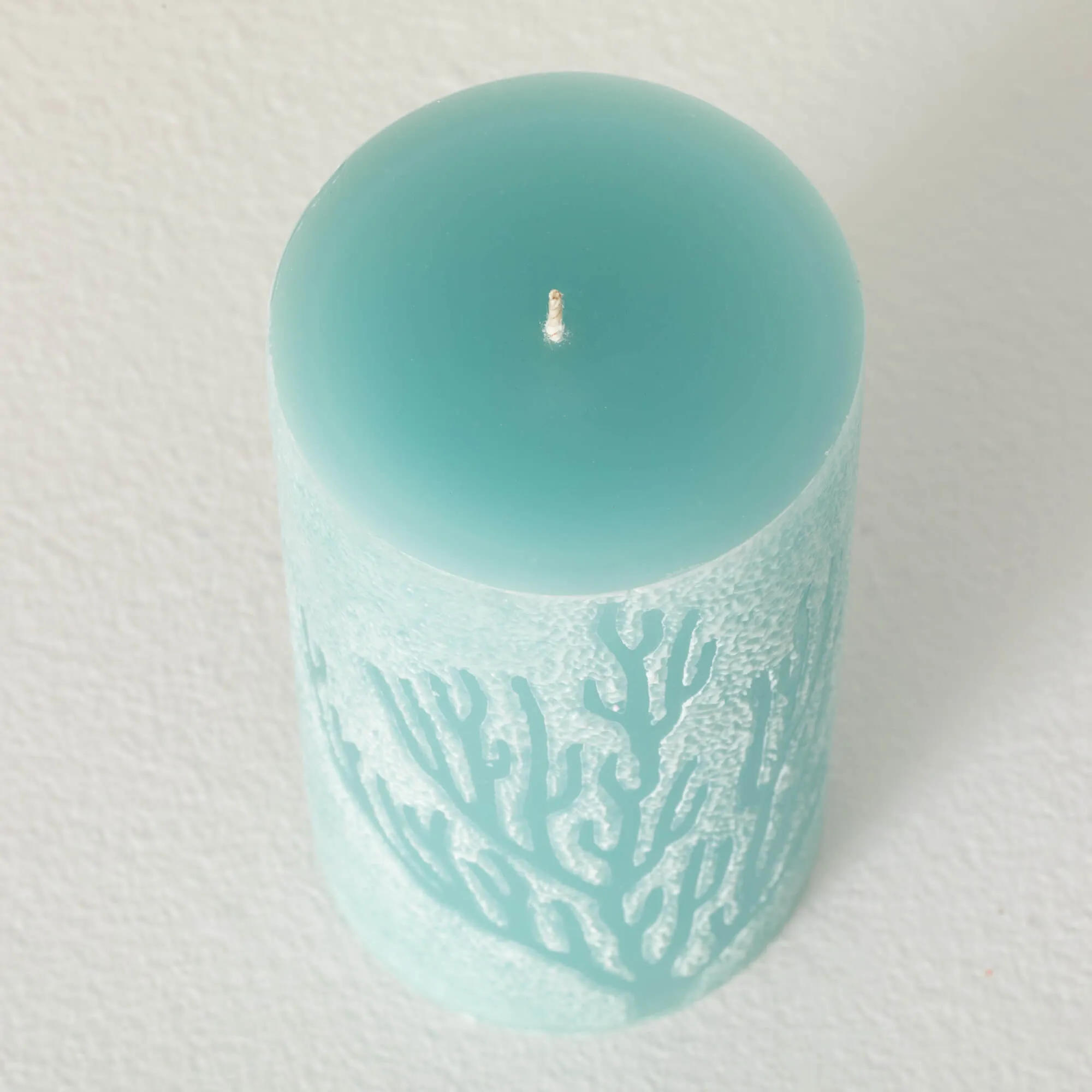 Aqua 6" Coral Pillar Candle