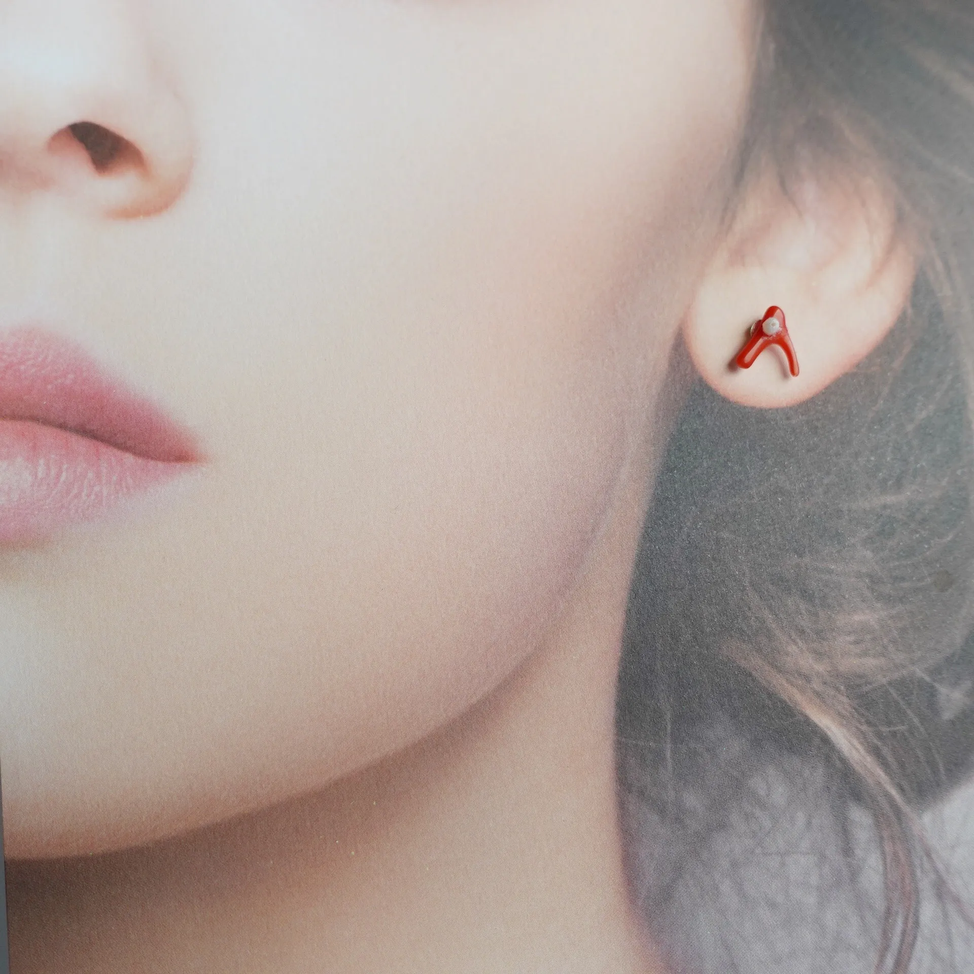 Asymmetrical Natural Red Coral Branch Studs