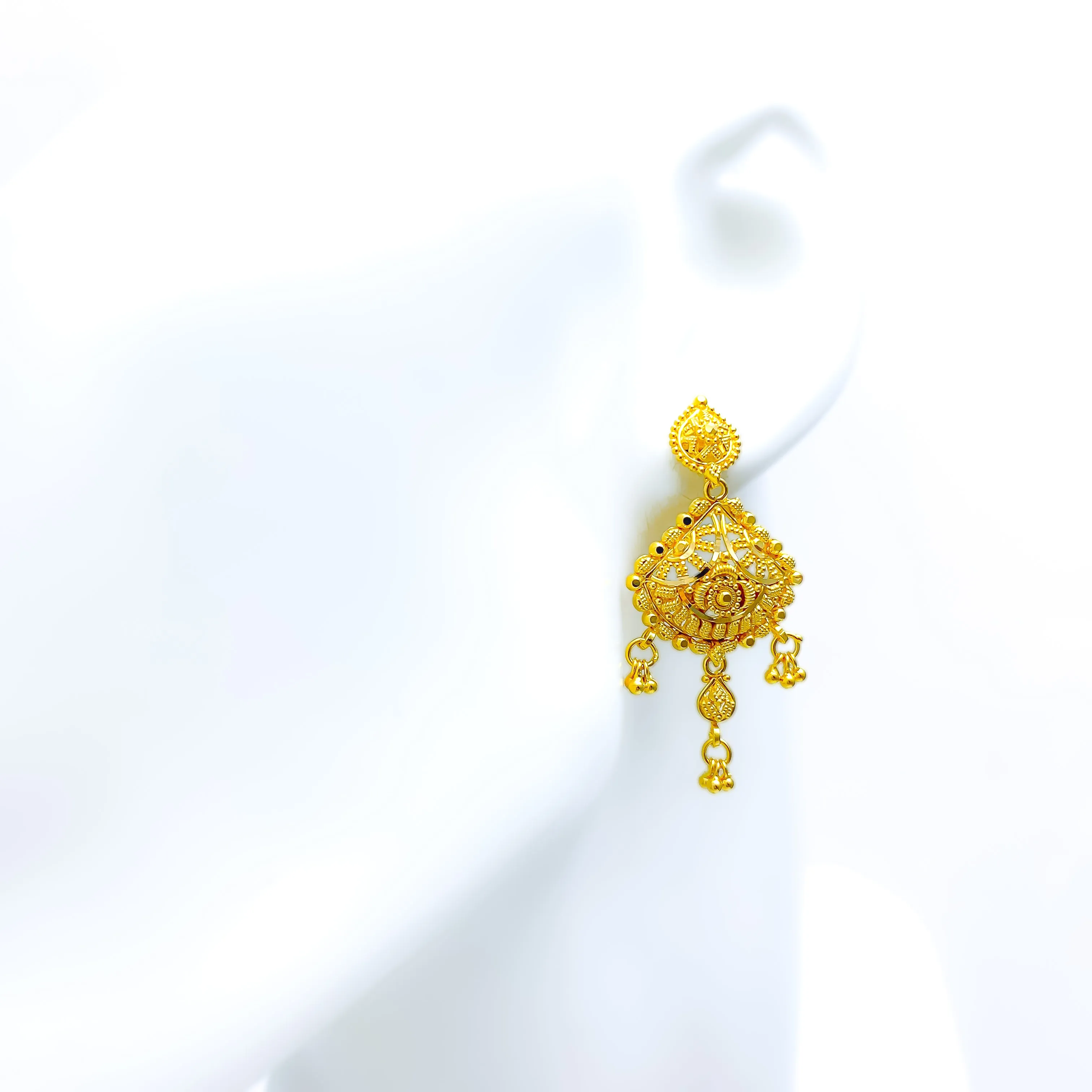 Attractive Tasseled 22k Gold Earrings