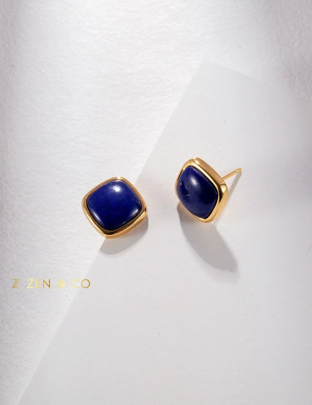 AZUL Blue Lapis Lazuli stone stud earrings